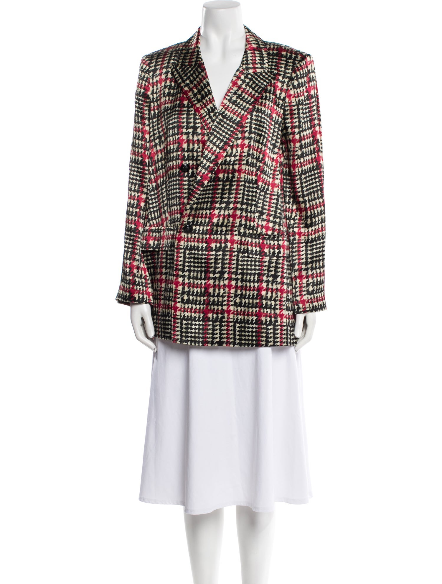 L'Agence Silk Plaid Print Jacket w/ Tags