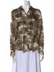L'Agence Silk Printed Button-Up Top