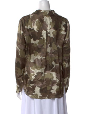 L'Agence Silk Printed Button-Up Top