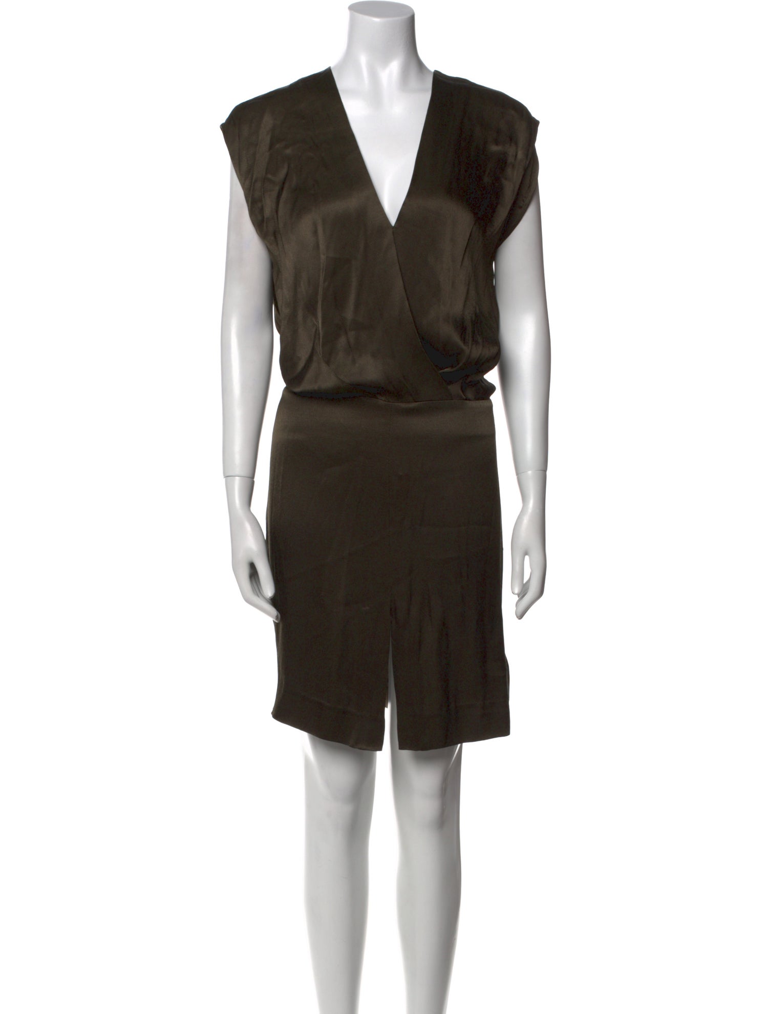 L'Agence V-Neck Knee-Length Dress