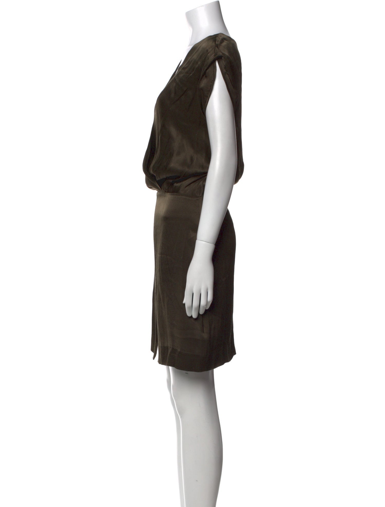 L'Agence V-Neck Knee-Length Dress