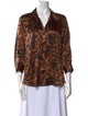 L'Agence Silk Animal Print Blouse