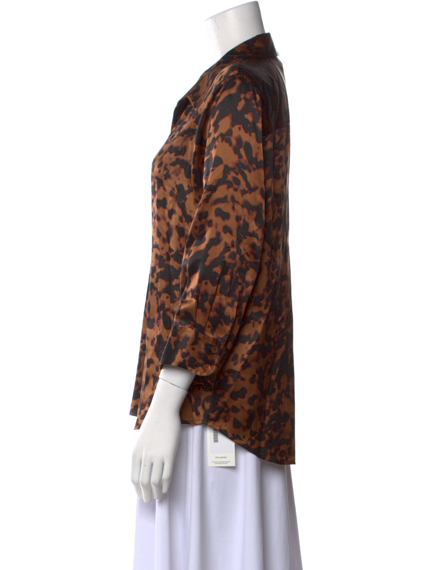 L'Agence Silk Animal Print Blouse