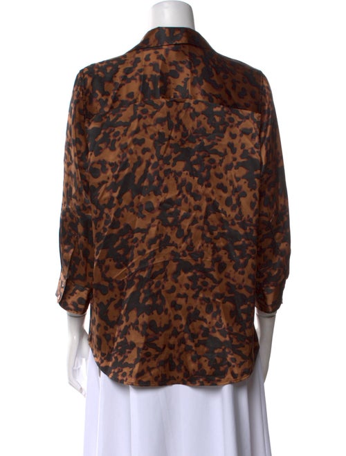 L'Agence Silk Animal Print Blouse
