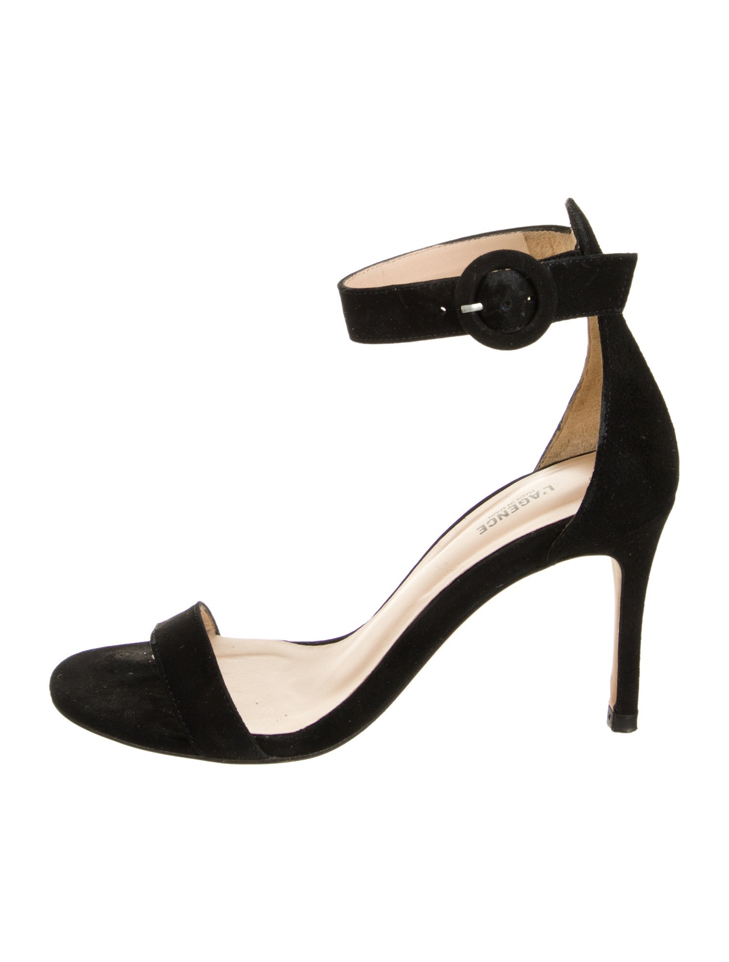 L'Agence Suede Chain-Link Accents Sandals