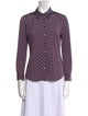 L'Agence Printed Three-Quarter Sleeve Button-Up Top