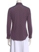 L'Agence Printed Three-Quarter Sleeve Button-Up Top