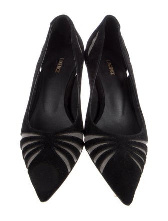 L'Agence Suede Mesh Accents Pumps