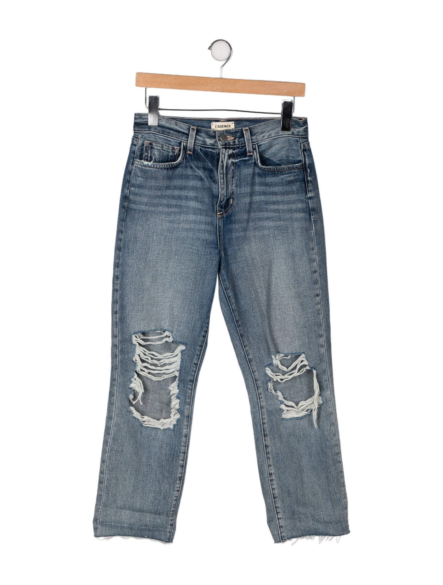 L'Agence Mid-Rise Straight Leg Jeans