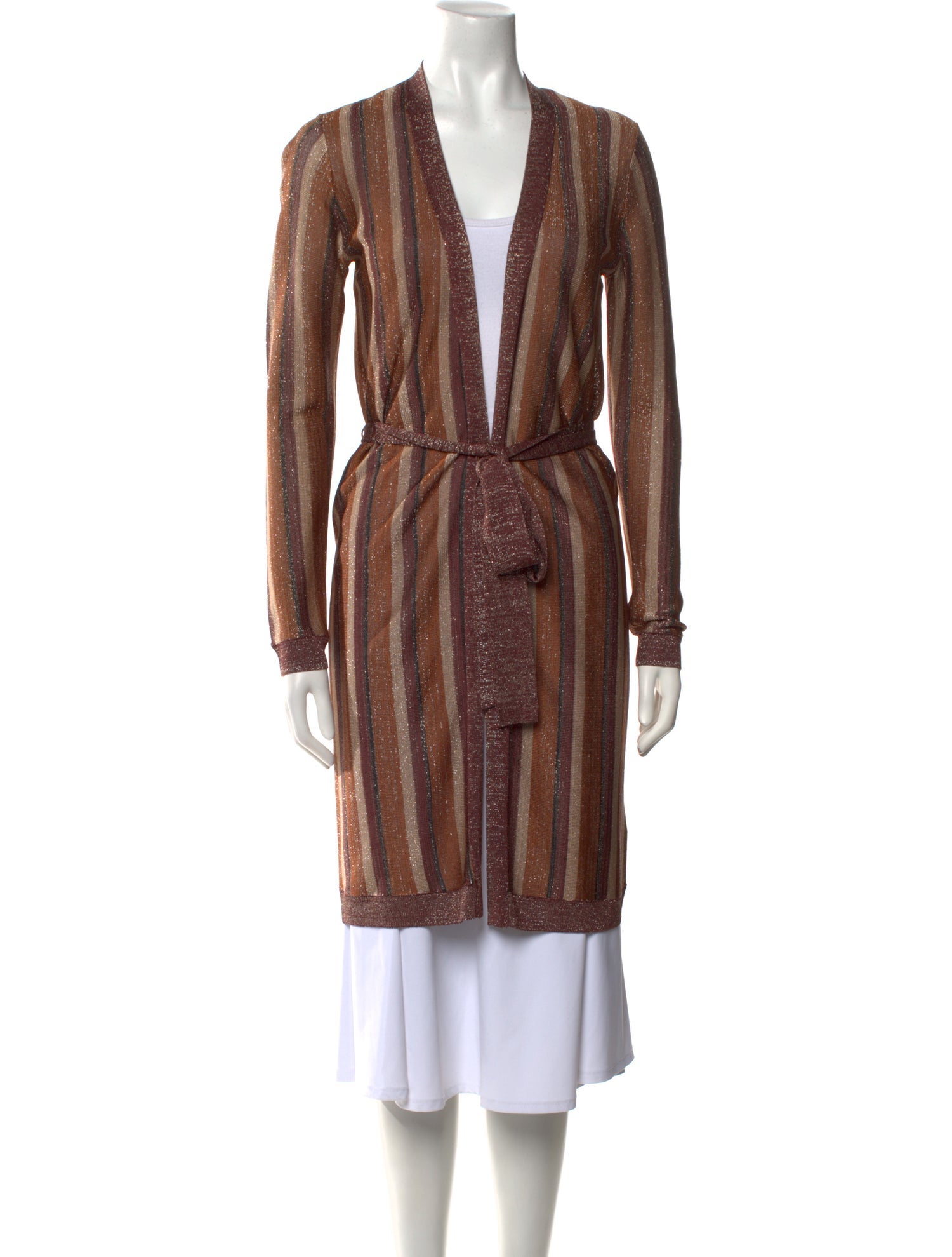 L'Agence Striped V-Neck Sweater