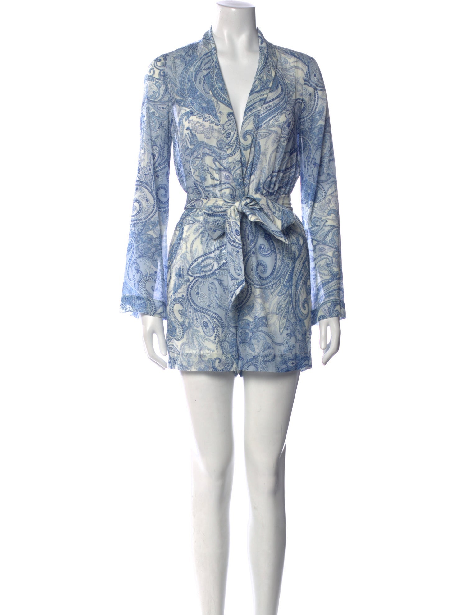 L'Agence Paisley Print V-Neck Romper