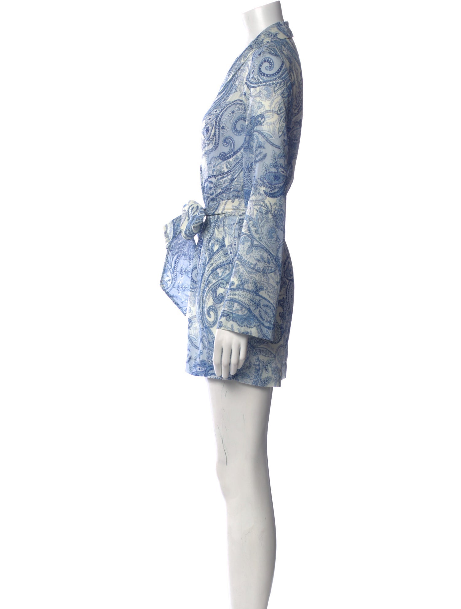 L'Agence Paisley Print V-Neck Romper