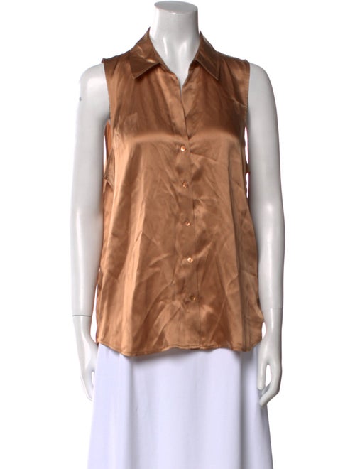 L'Agence Silk Sleeveless Button-Up Top