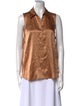 L'Agence Silk Sleeveless Button-Up Top