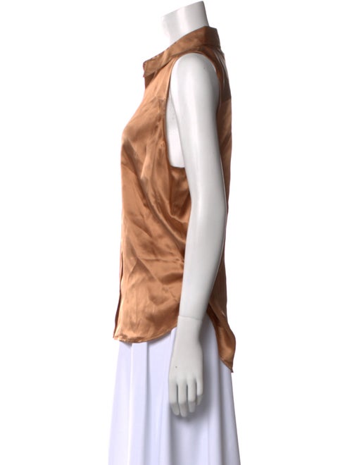 L'Agence Silk Sleeveless Button-Up Top