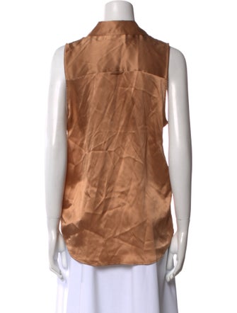 L'Agence Silk Sleeveless Button-Up Top