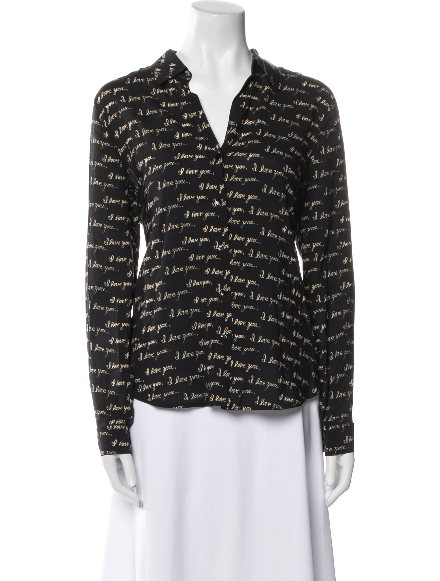L'Agence Printed V-Neck Blouse