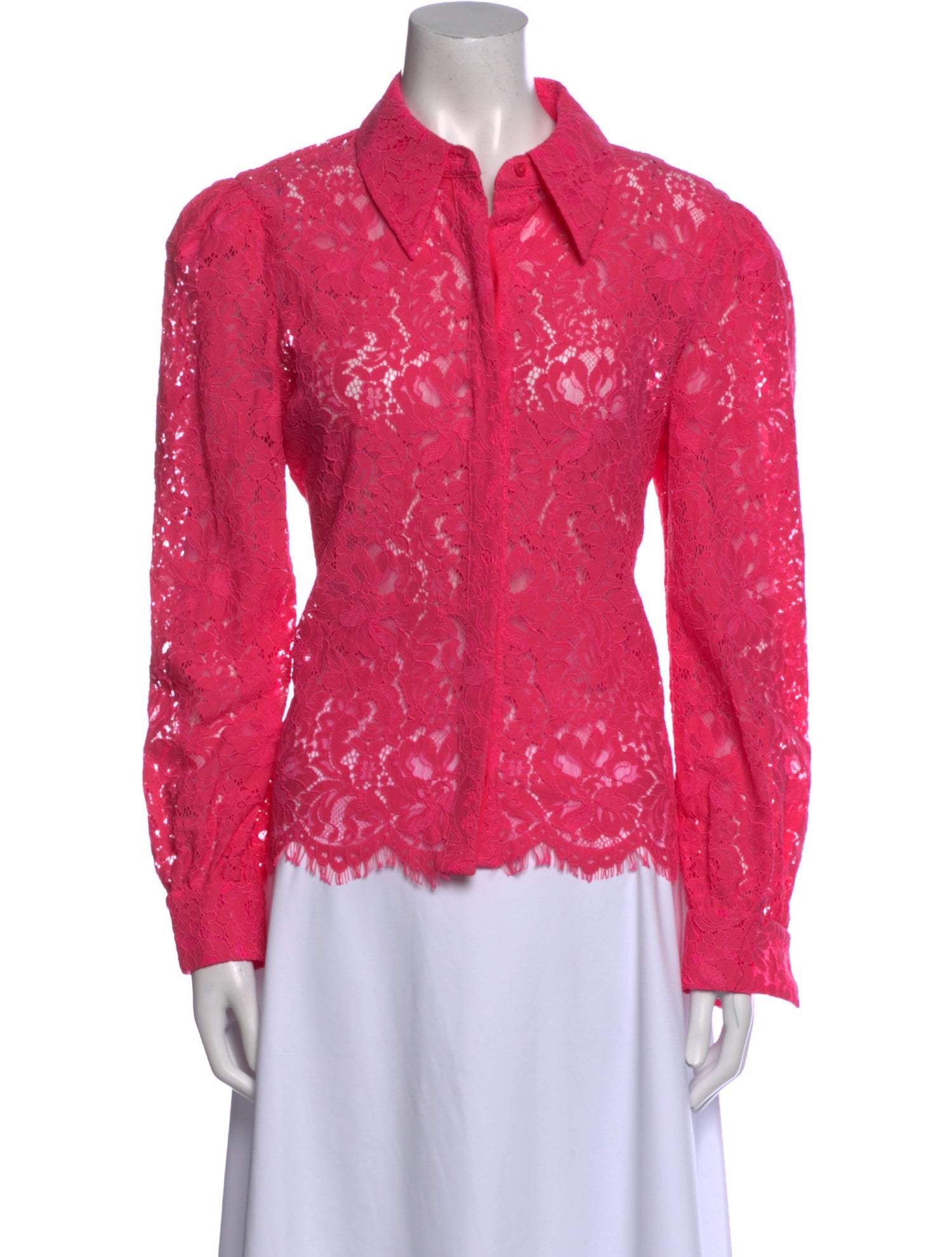 L'Agence Lace Pattern Long Sleeve Button-Up Top w/ Tags