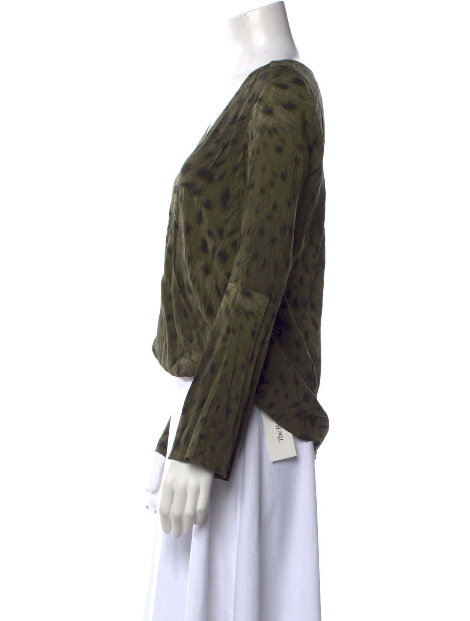 L'Agence Animal Print V-Neck Blouse