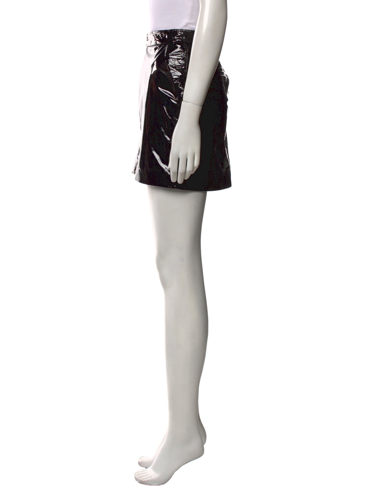 L'Agence Lamb Leather Mini Skirt