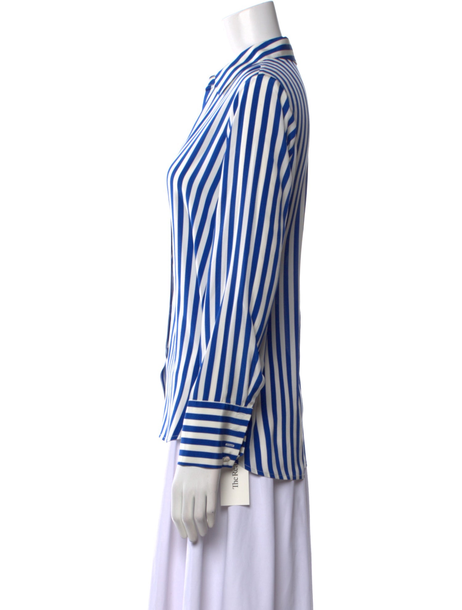L'Agence Silk Striped Button-Up Top