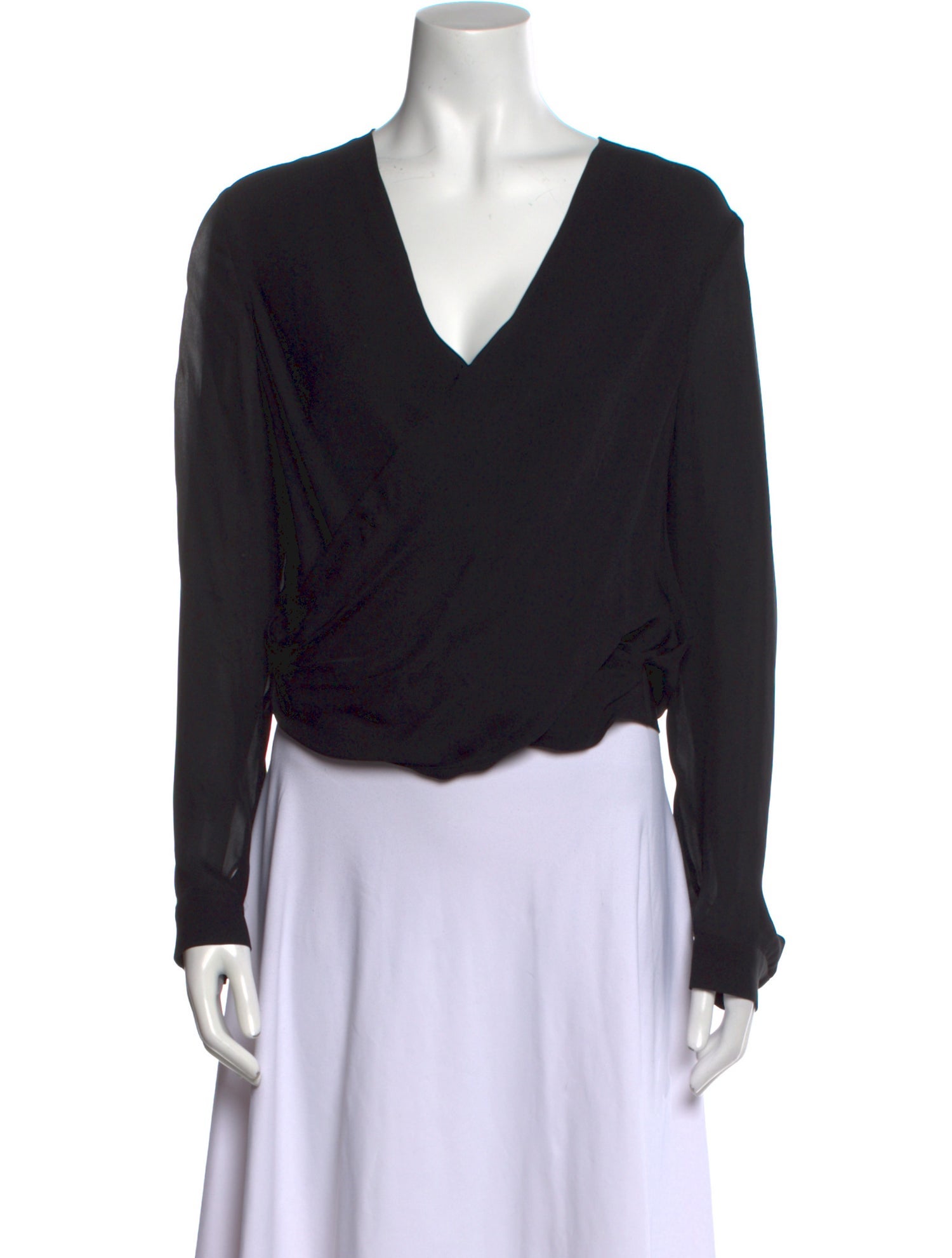 L'Agence Silk V-Neck Crop Top