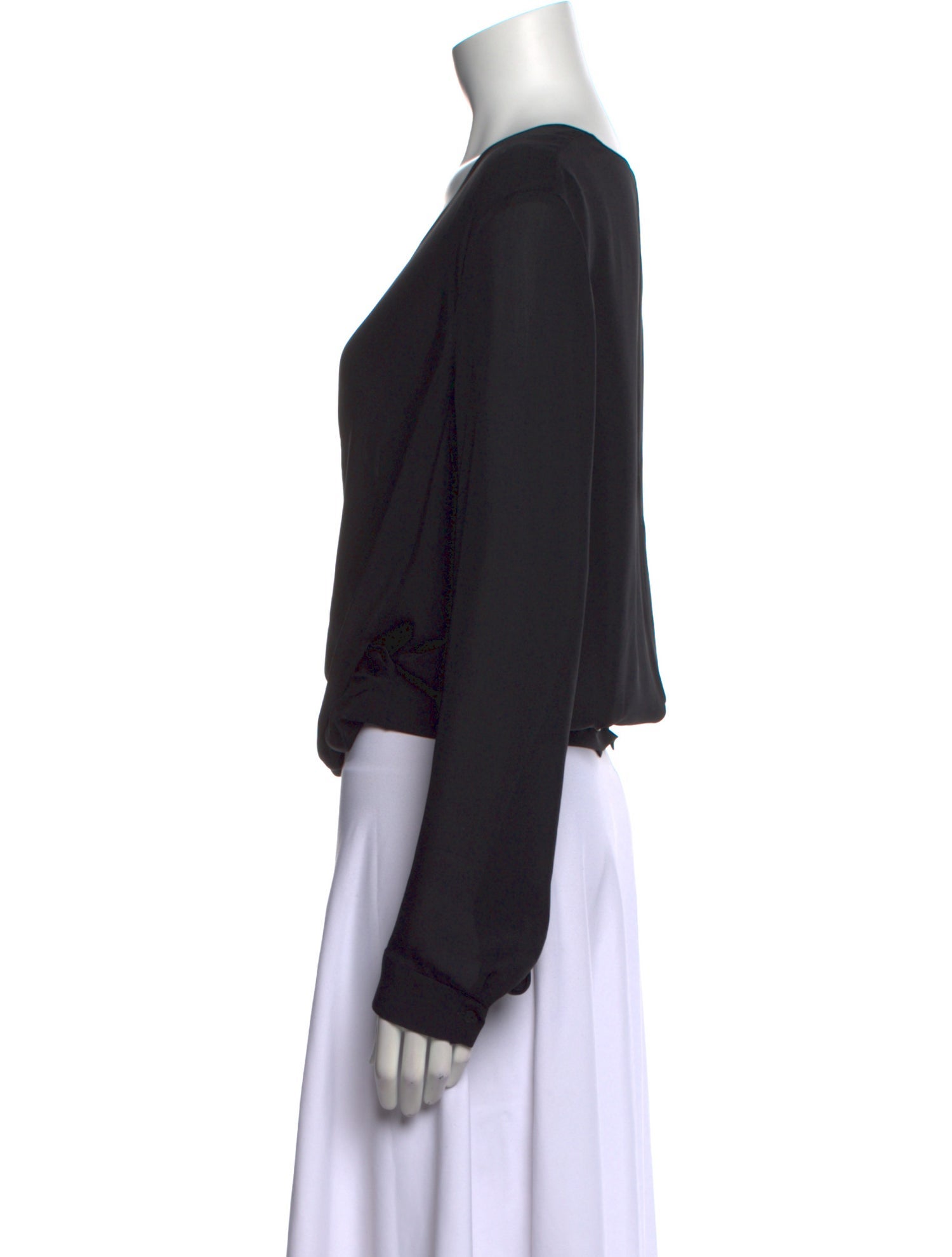 L'Agence Silk V-Neck Crop Top