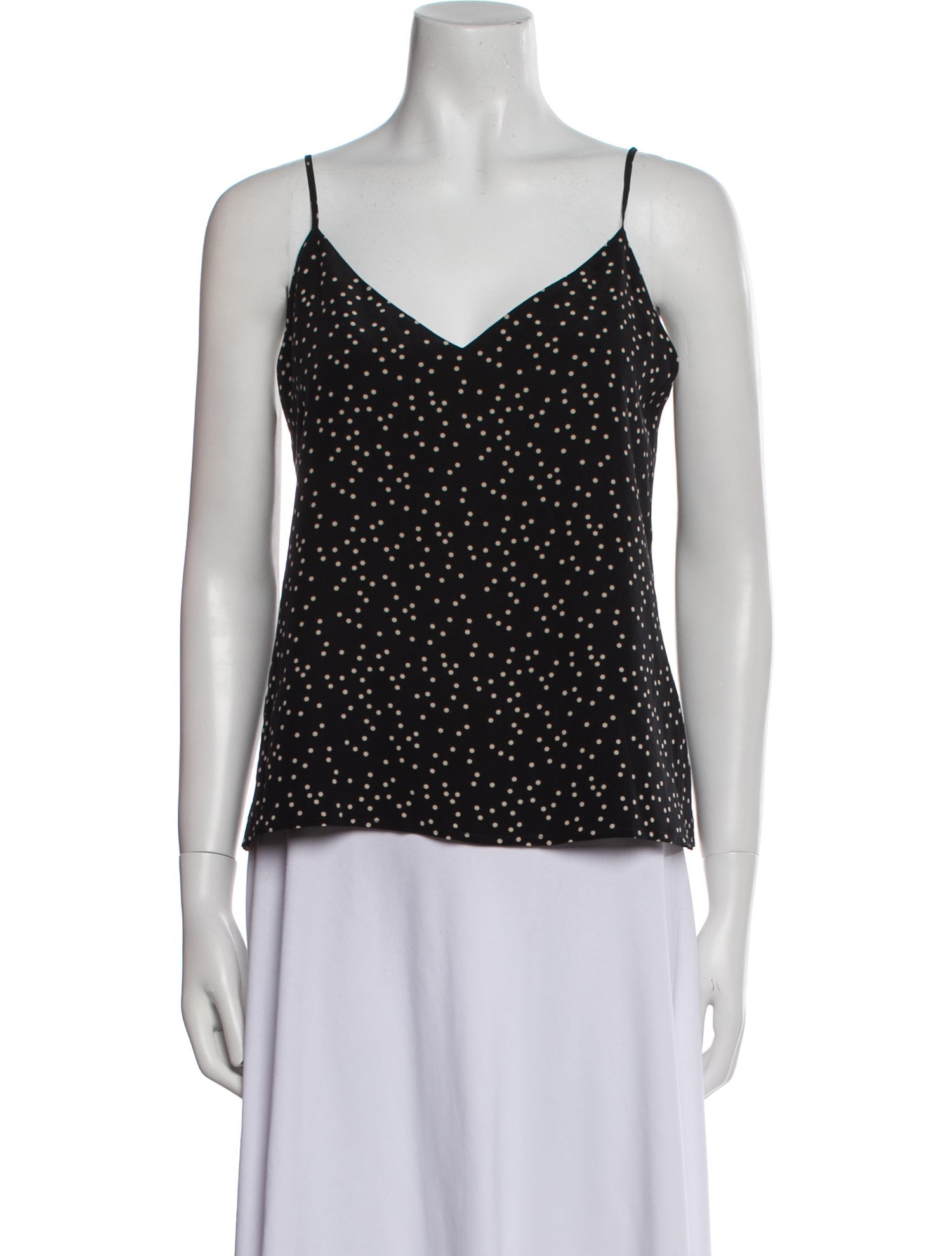 L'Agence Silk Polka Dot Print Top