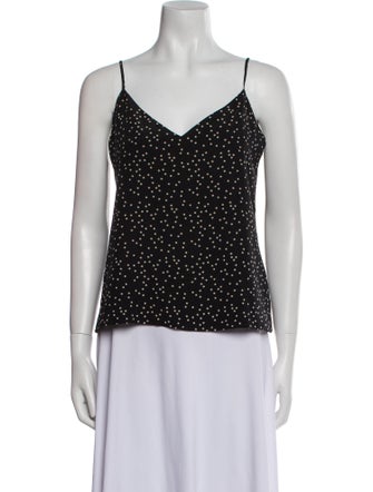 L'Agence Silk Polka Dot Print Top