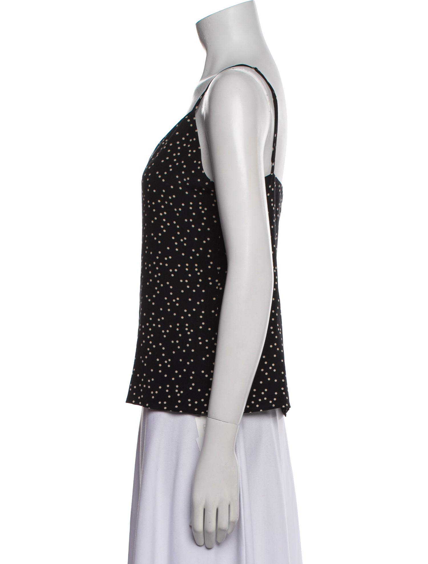 L'Agence Silk Polka Dot Print Top