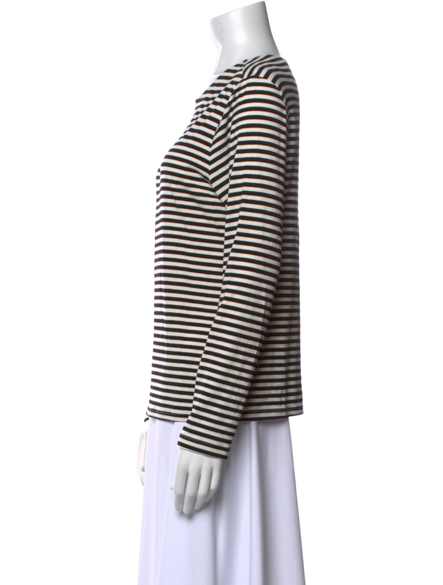 L'Agence Striped Crew Neck T-Shirt