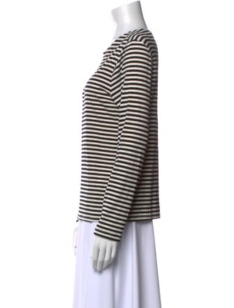 L'Agence Striped Crew Neck T-Shirt
