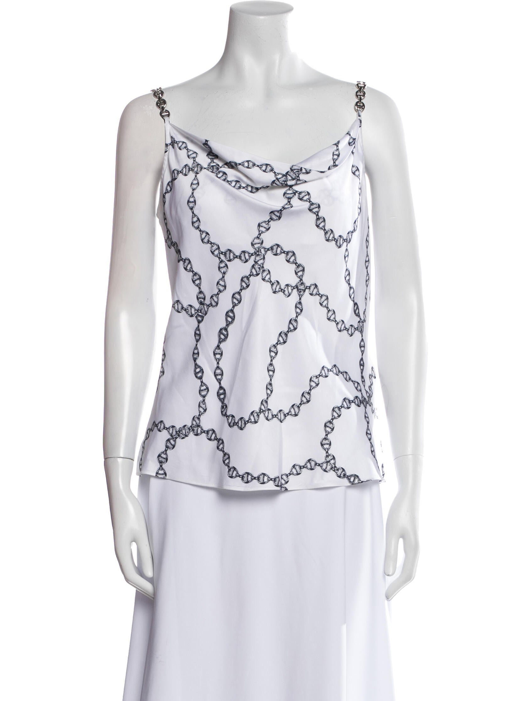 L'Agence Printed Scoop Neck Top