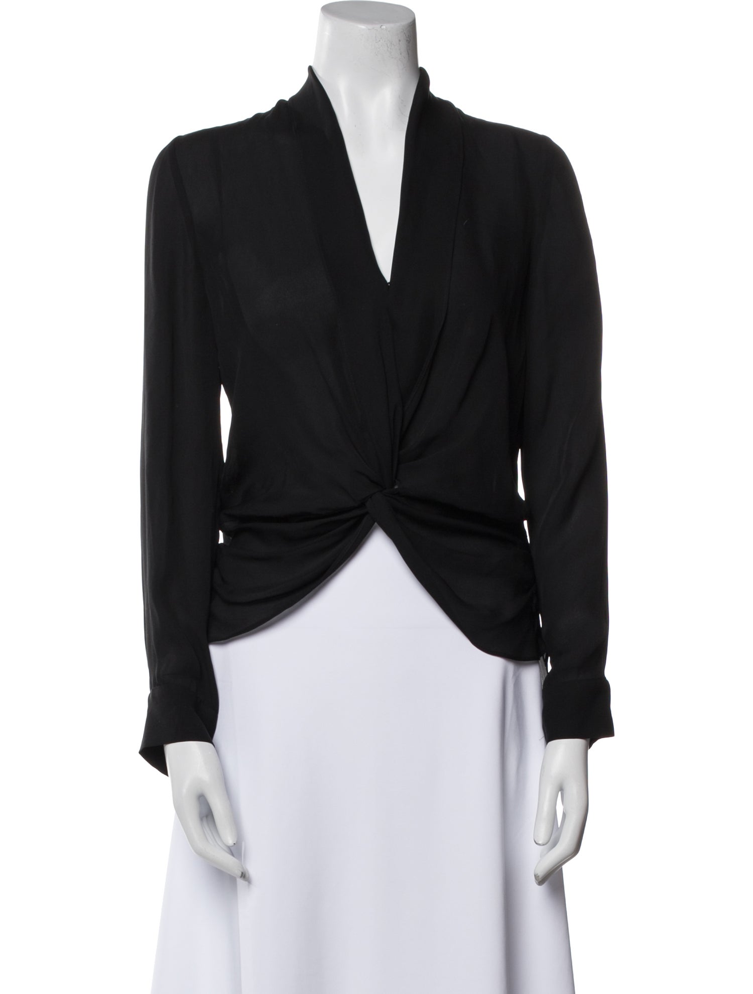 L'Agence Silk V-Neck Crop Top