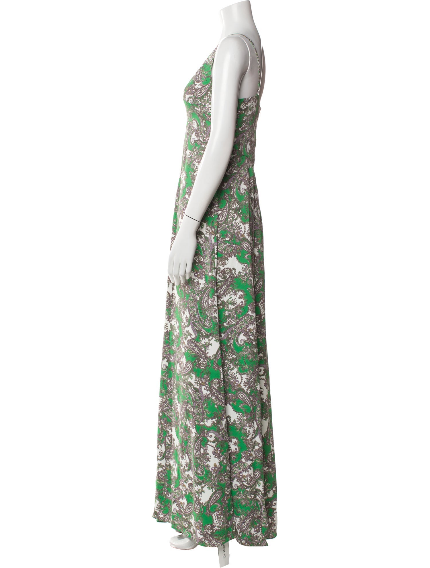 L'Agence Floral Print Long Dress
