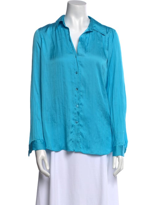 L'Agence V-Neck Long Sleeve Button-Up Top