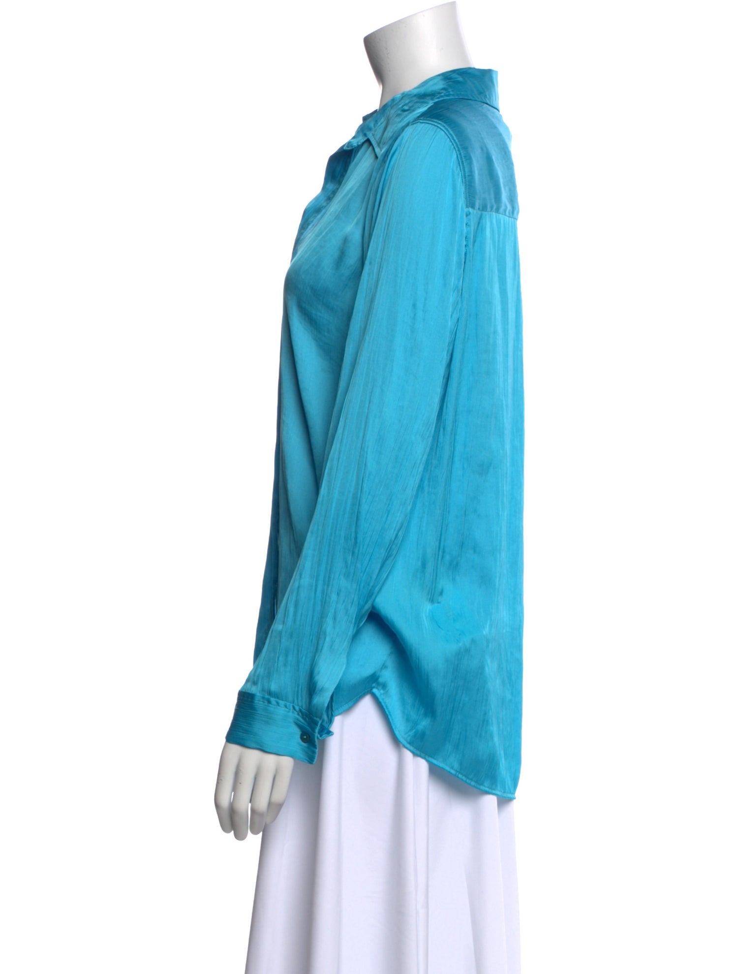 L'Agence V-Neck Long Sleeve Button-Up Top