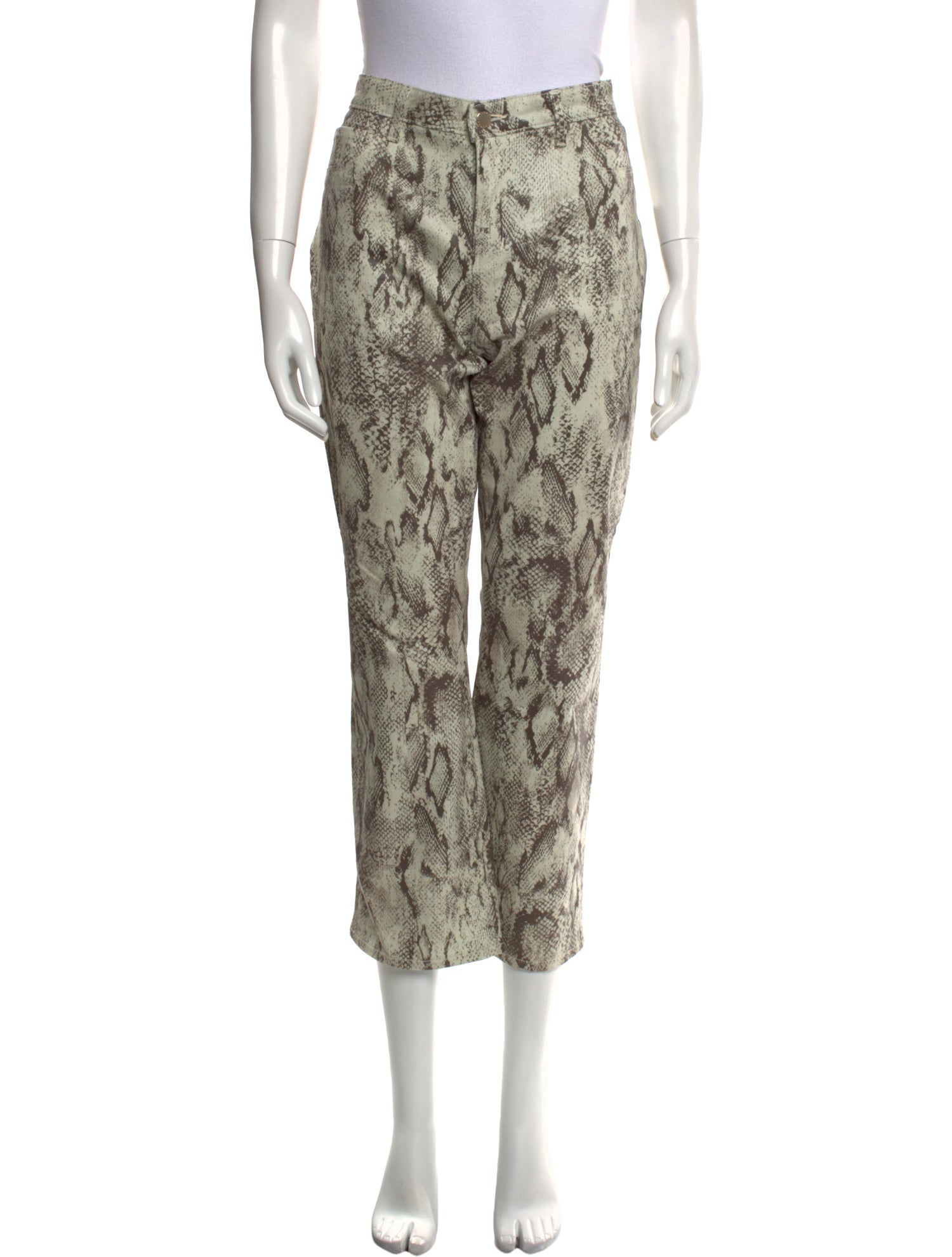 L'Agence Animal Print Straight Leg Pants
