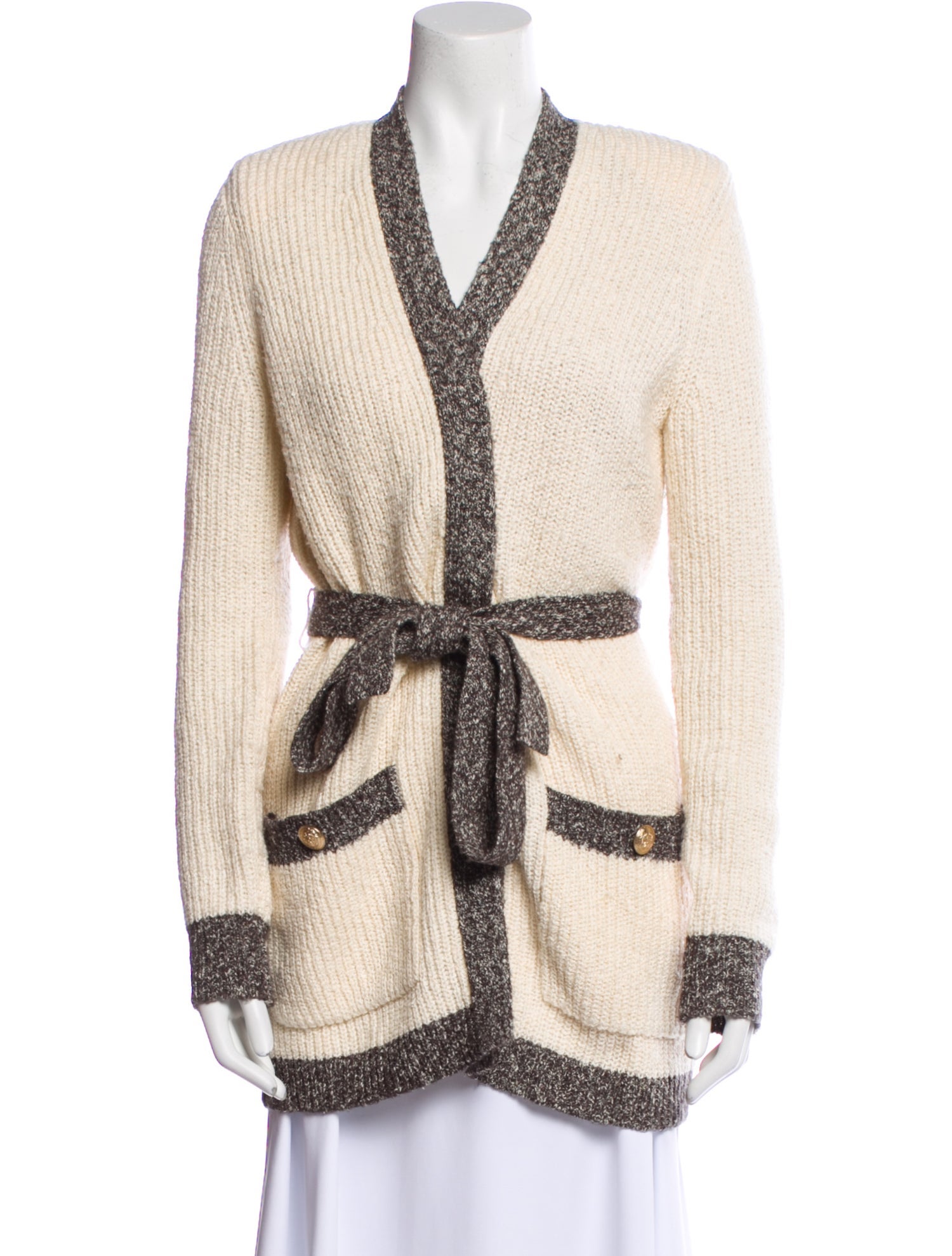 L'Agence Printed V-Neck Sweater