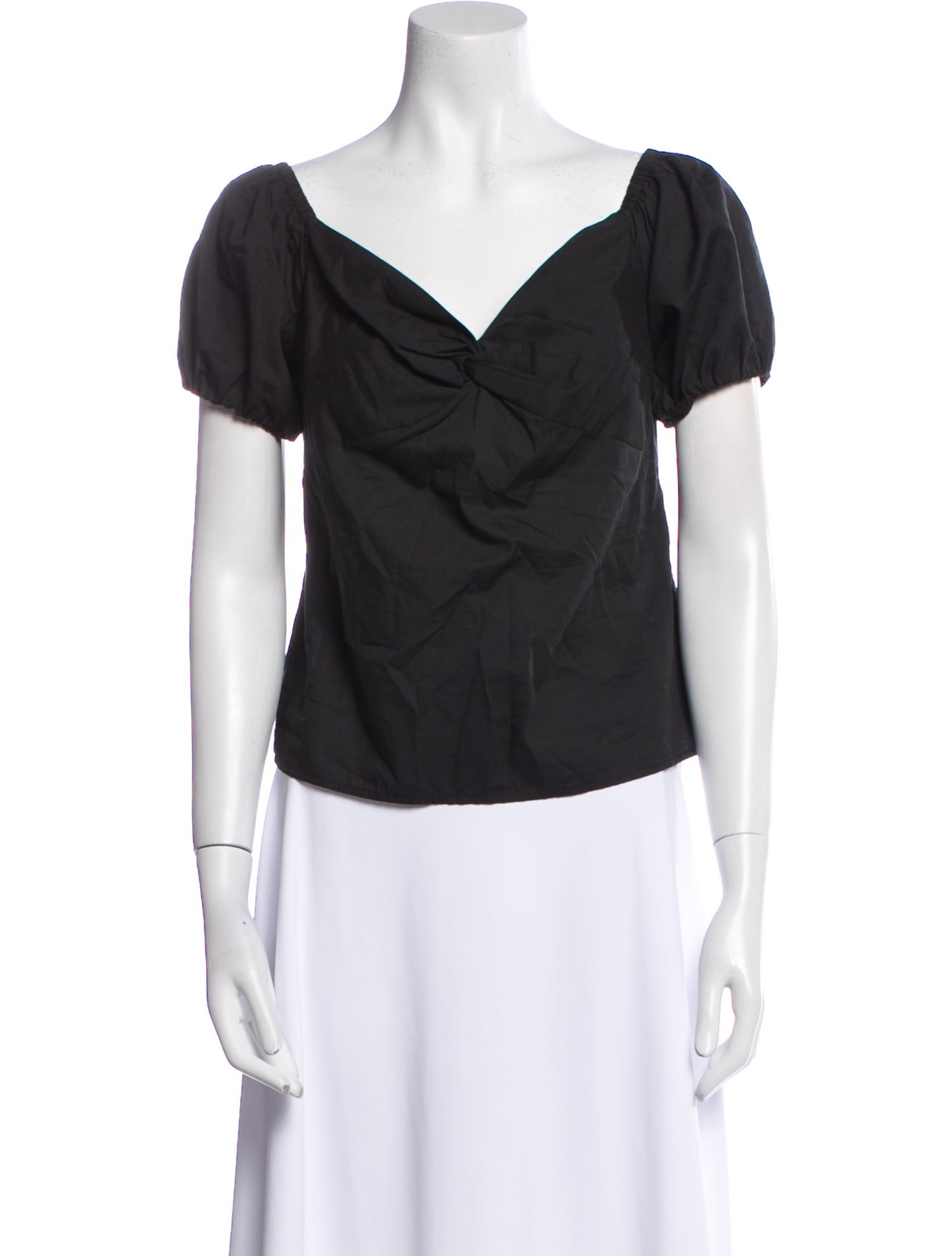 L'Agence V-Neck Short Sleeve Top