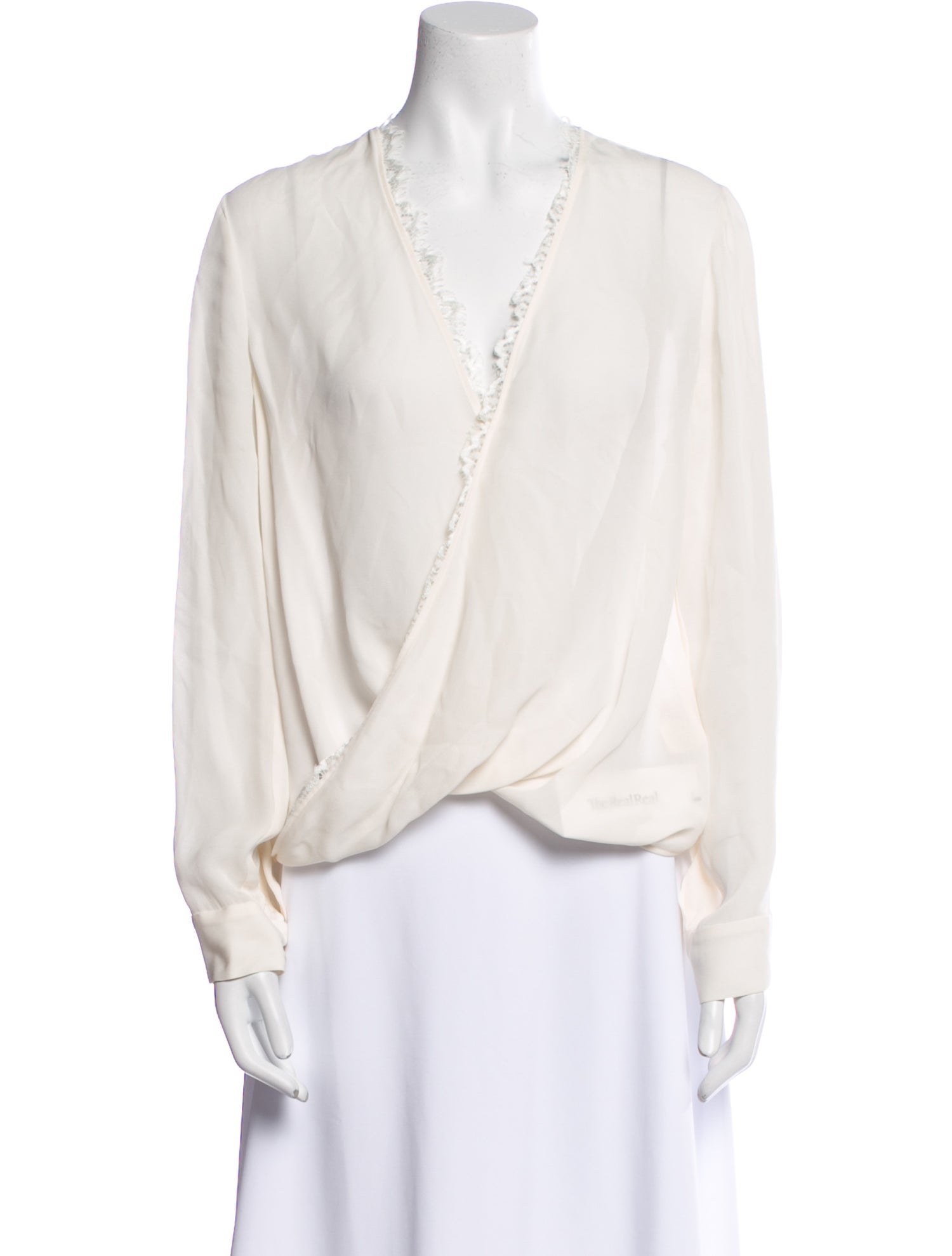 L'Agence Silk V-Neck Blouse