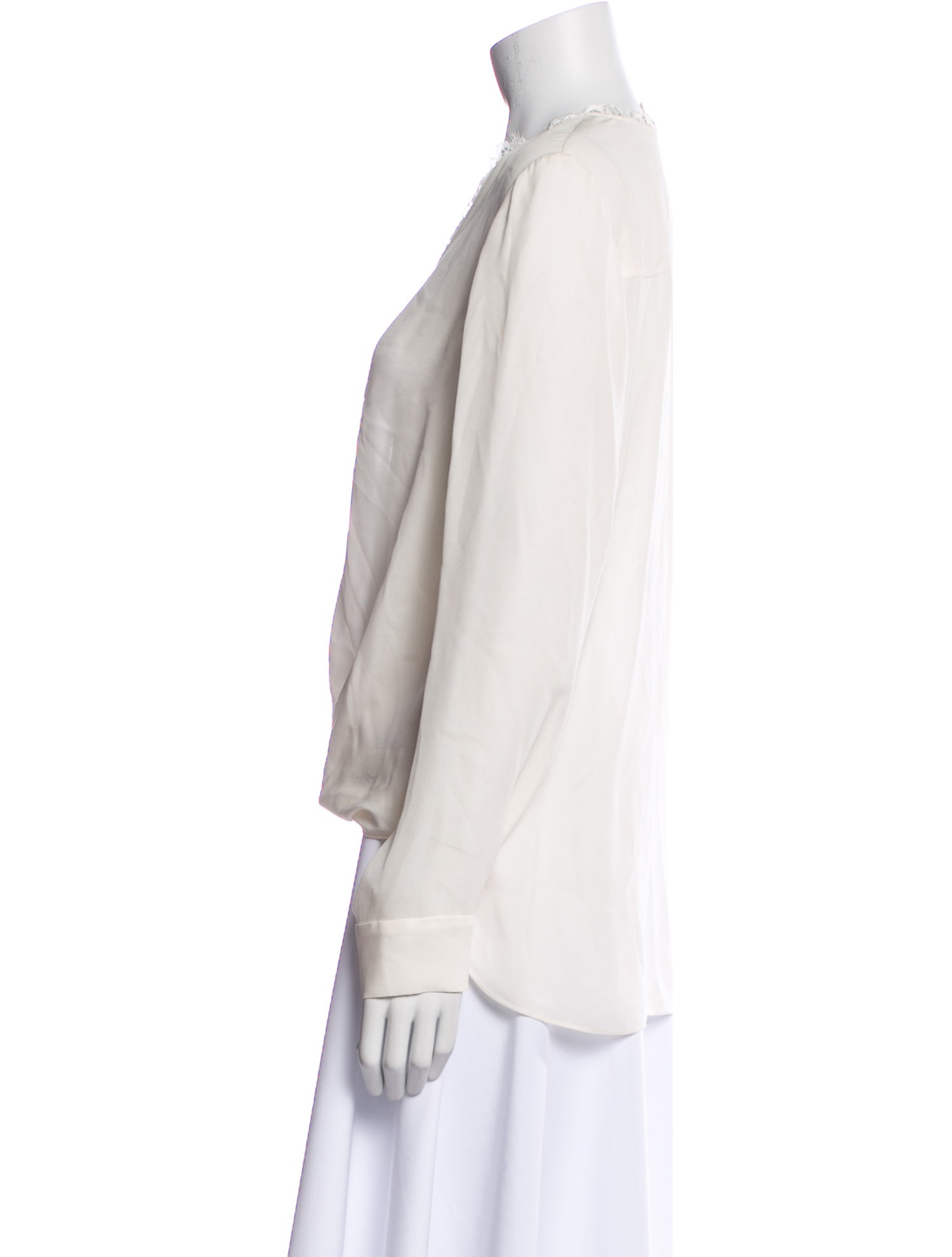 L'Agence Silk V-Neck Blouse