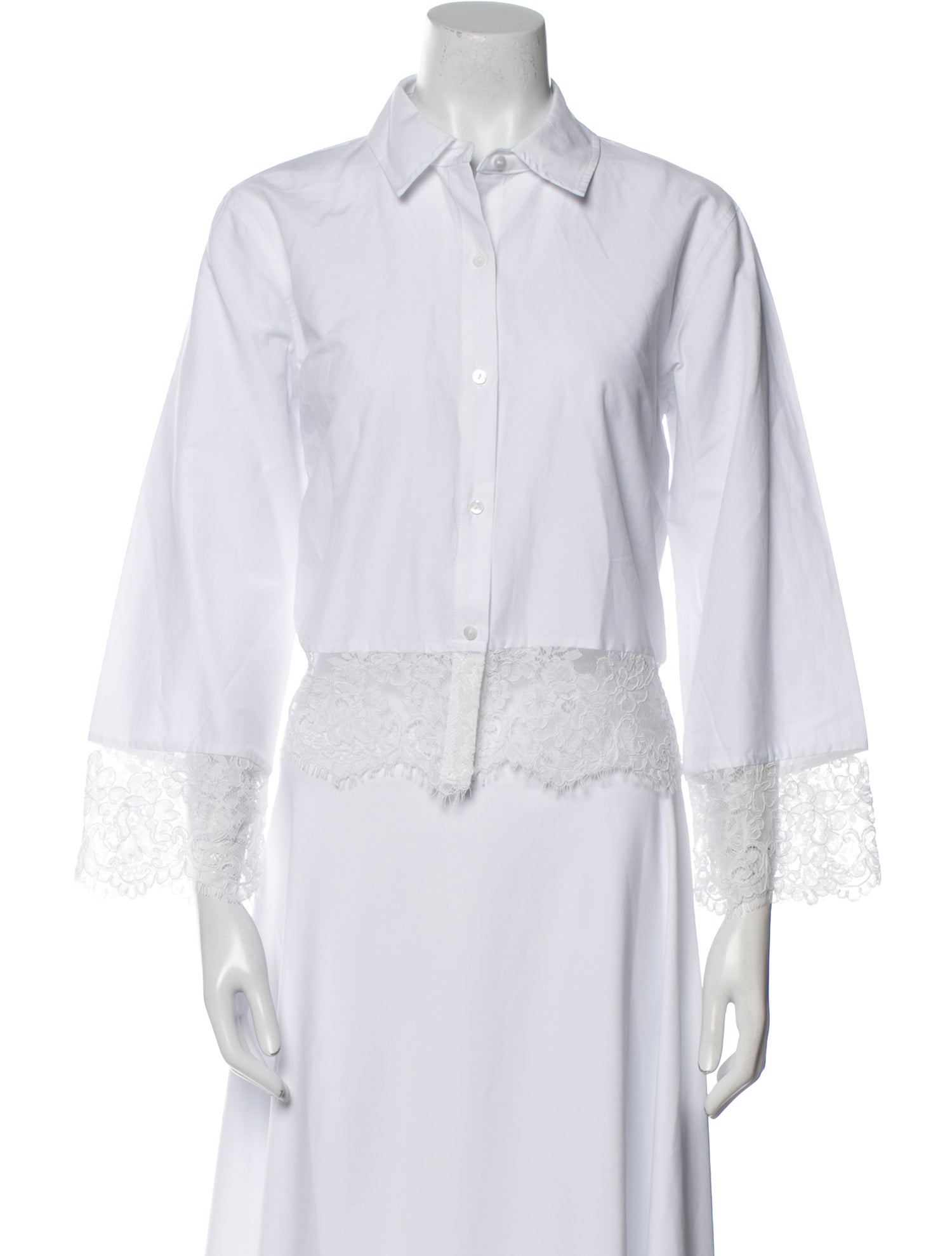 L'Agence Three-Quarter Sleeve Button-Up Top