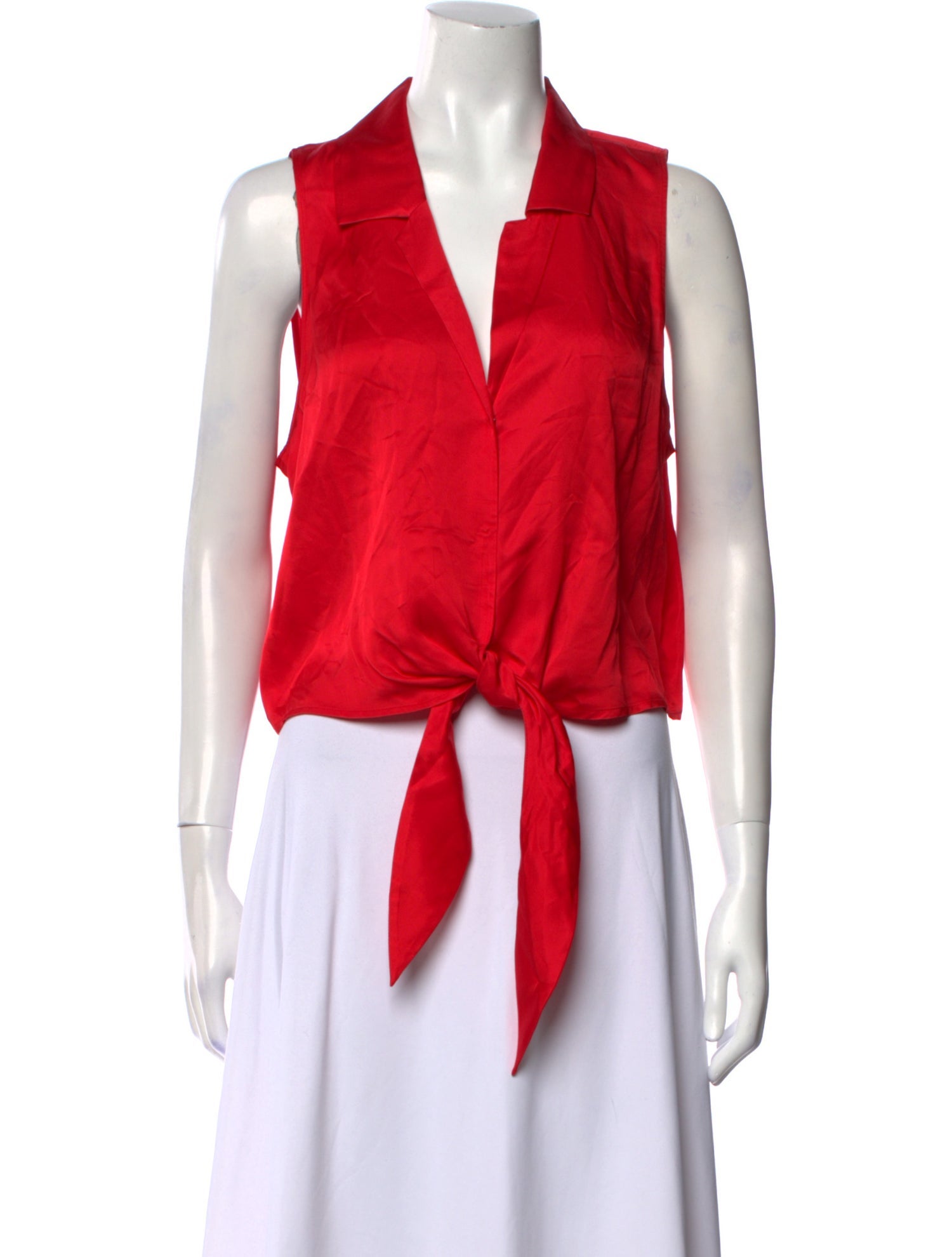 L'Agence V-Neck Sleeveless Crop Top