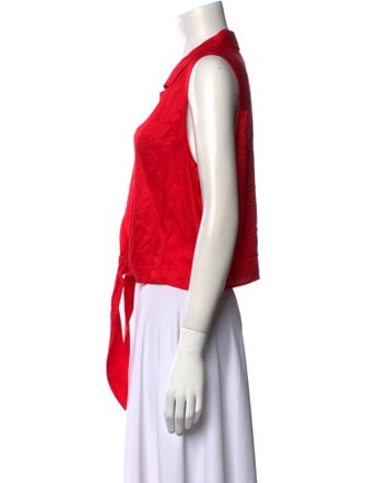 L'Agence V-Neck Sleeveless Crop Top