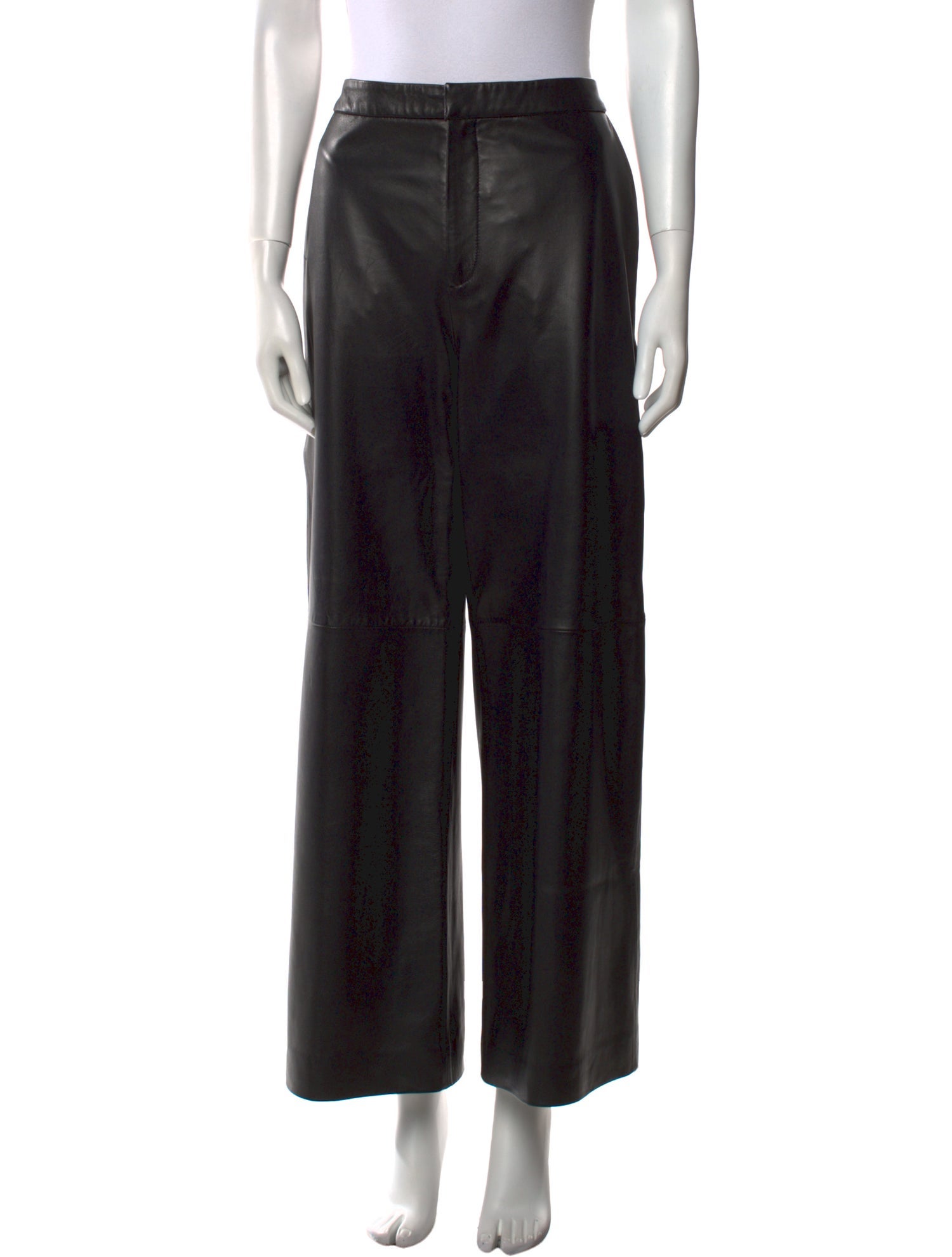 L'Agence Lamb Leather Wide Leg Pants