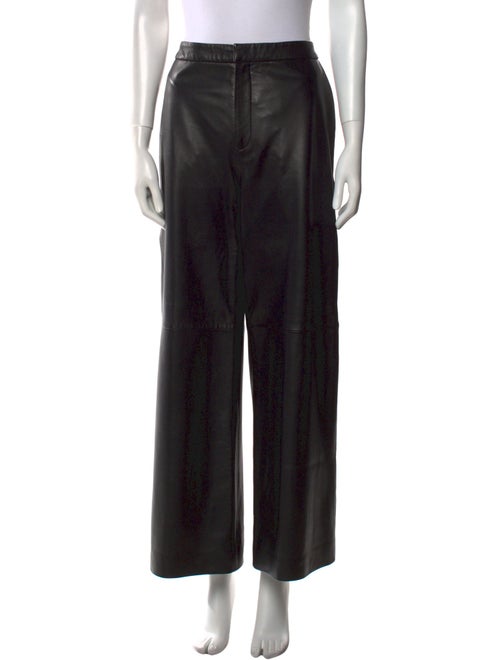 L'Agence Lamb Leather Wide Leg Pants