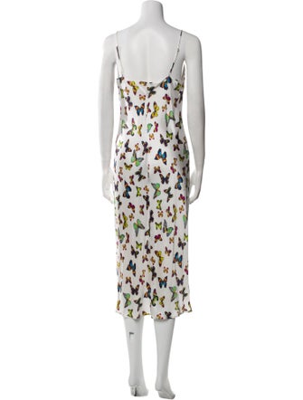 L'Agence Silk Midi Length Dress