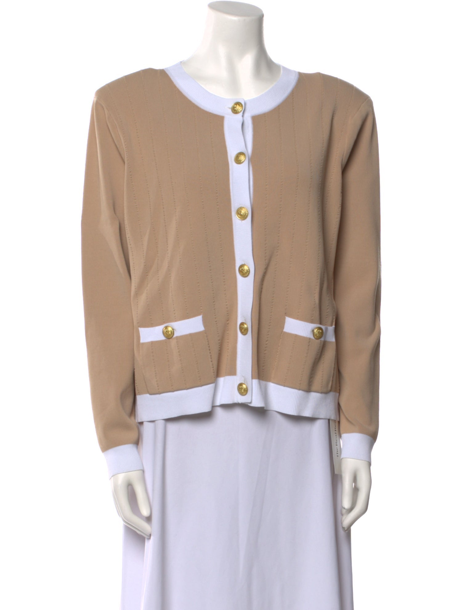 L'Agence Colorblock Pattern Crew Neck Sweater