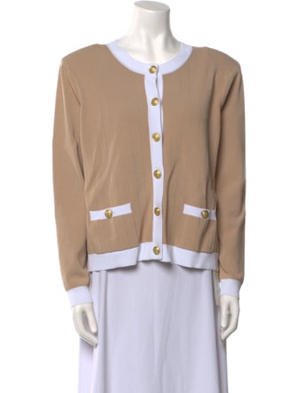 L'Agence Colorblock Pattern Crew Neck Sweater